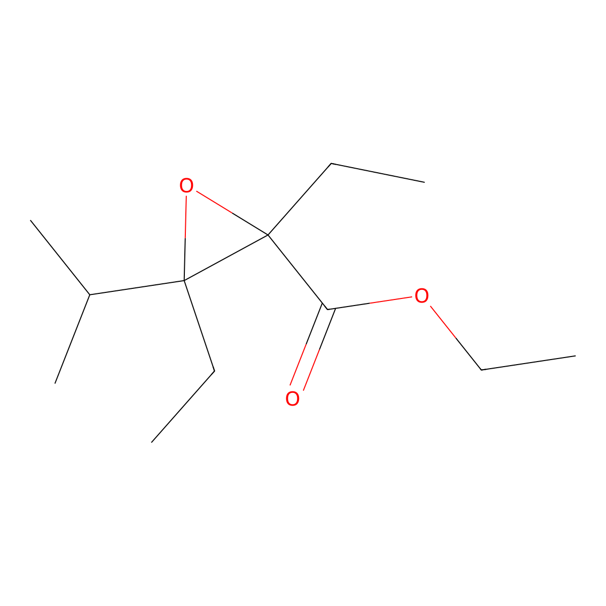 Ethyl 2,3-diethyl-3-(propan-2-yl)oxirane-2-carboxylate molecular structure, CAS 1521460-19-4