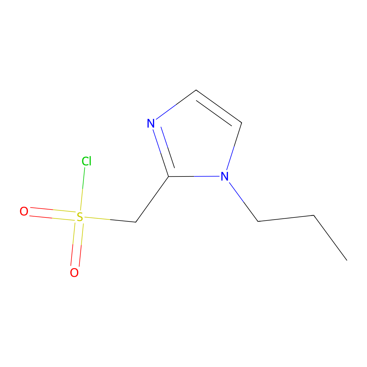 (1-Propyl-1h-imidazol-2-yl)methanesulfonyl chloride molecular structure, CAS 1521468-27-8