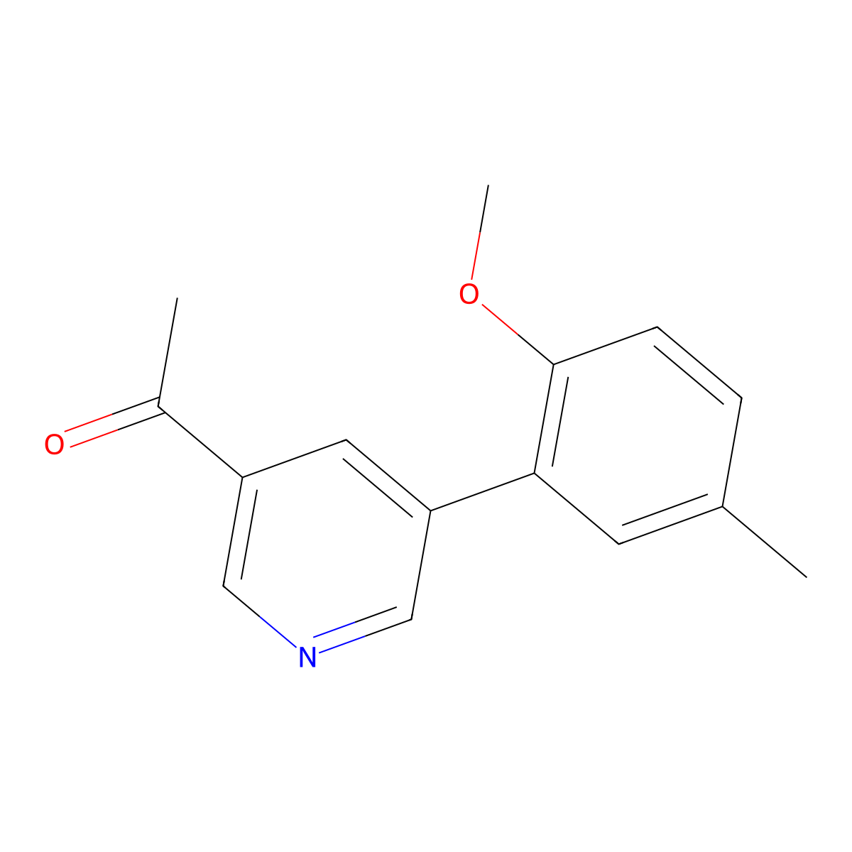 1-[5-(2-Methoxy-5-methylphenyl)-3-pyridinyl]ethanone molecular structure, CAS 1521468-72-3