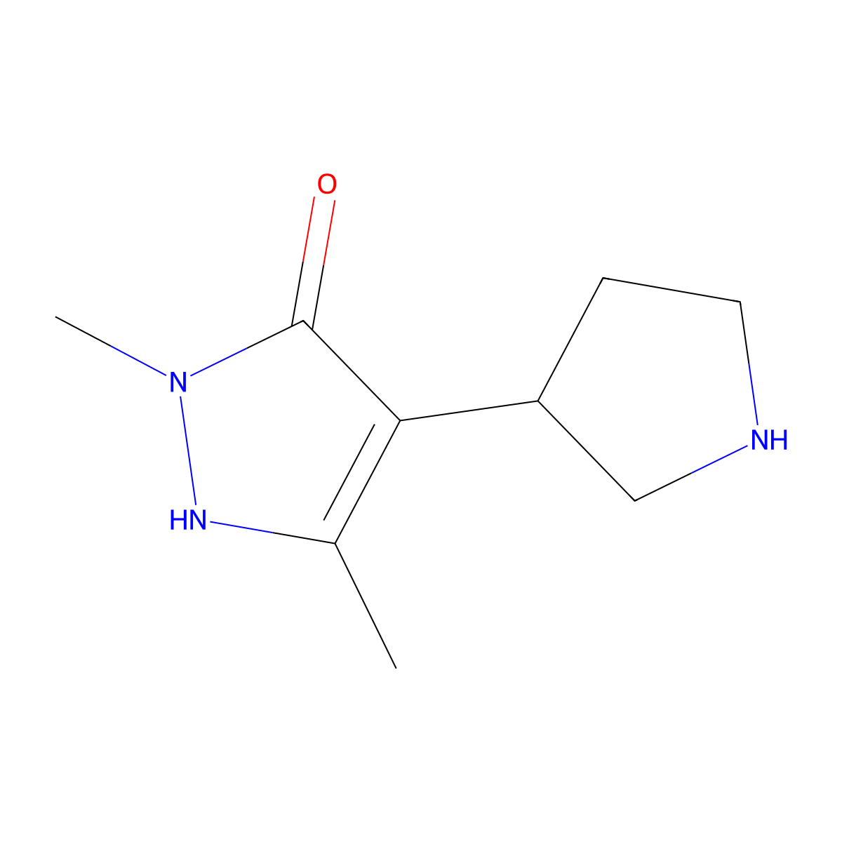 1,3-Dimethyl-4-(pyrrolidin-3-yl)-1H-pyrazol-5-ol molecular structure, CAS 1521474-59-8