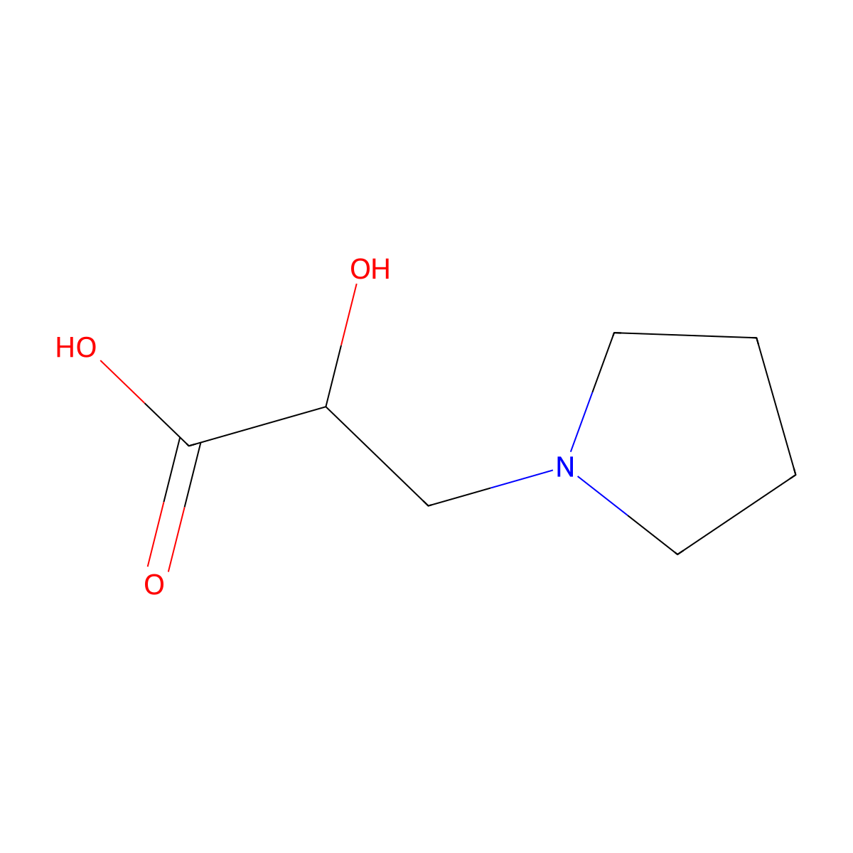 2-Hydroxy-3-(pyrrolidin-1-yl)propanoic acid molecular structure, CAS 1521478-95-4