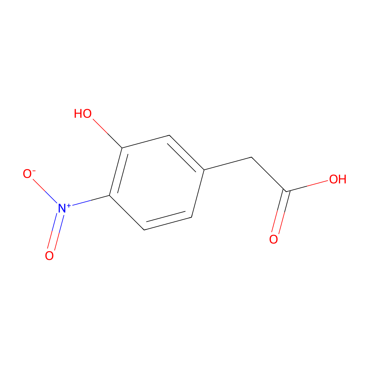 2-(3-Hydroxy-4-nitrophenyl)acetic acid molecular structure, CAS 152148-79-3