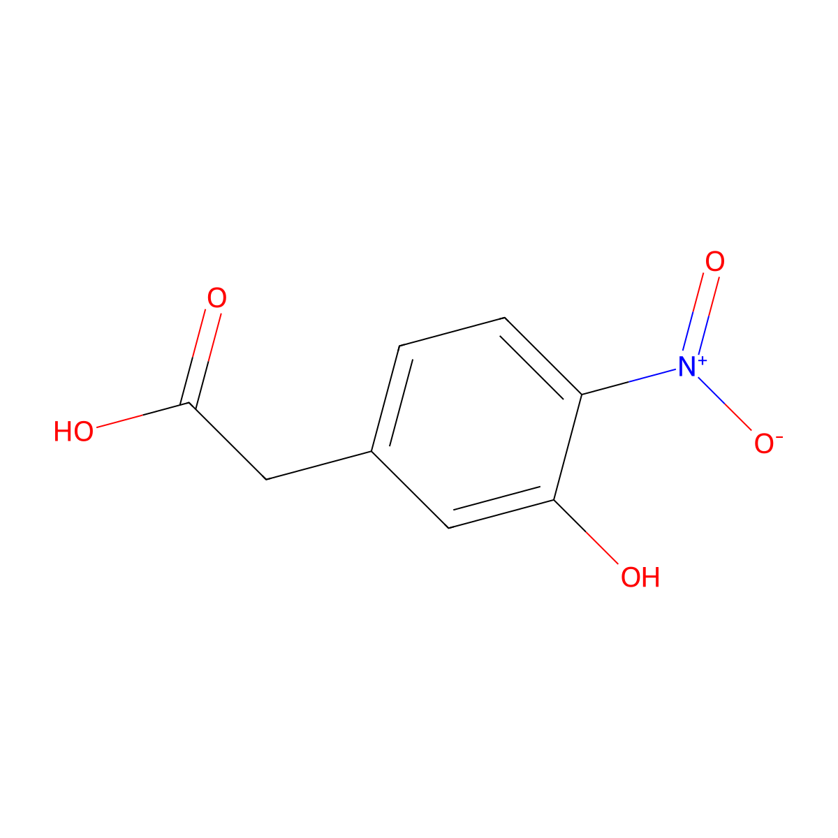 2-(3-Hydroxy-4-nitrophenyl)acetic acid molecular structure, CAS 152148-79-3