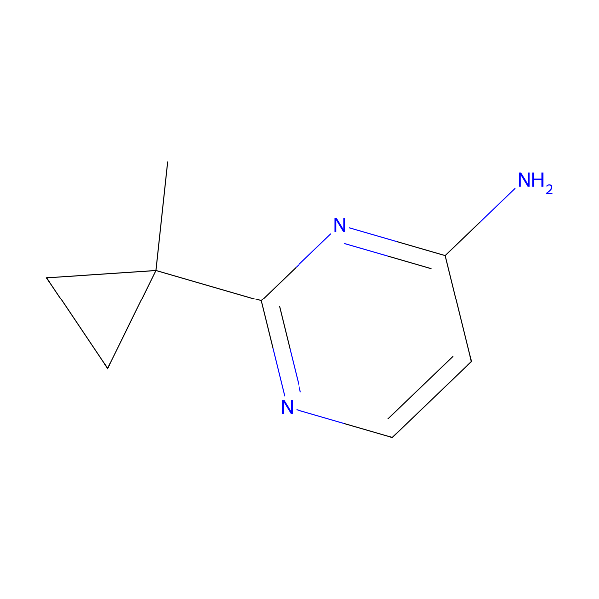 2-(1-Methylcyclopropyl)pyrimidin-4-amine molecular structure, CAS 1521482-21-2