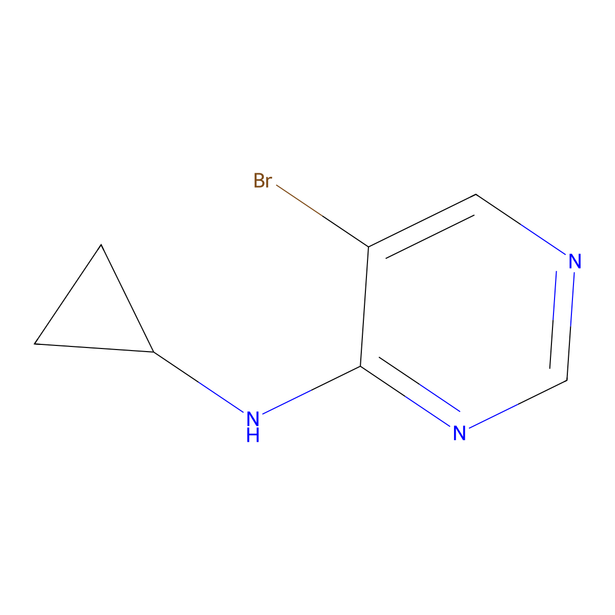 5-bromo-N-cyclopropylpyrimidin-4-amine molecular structure, CAS 1521487-83-1