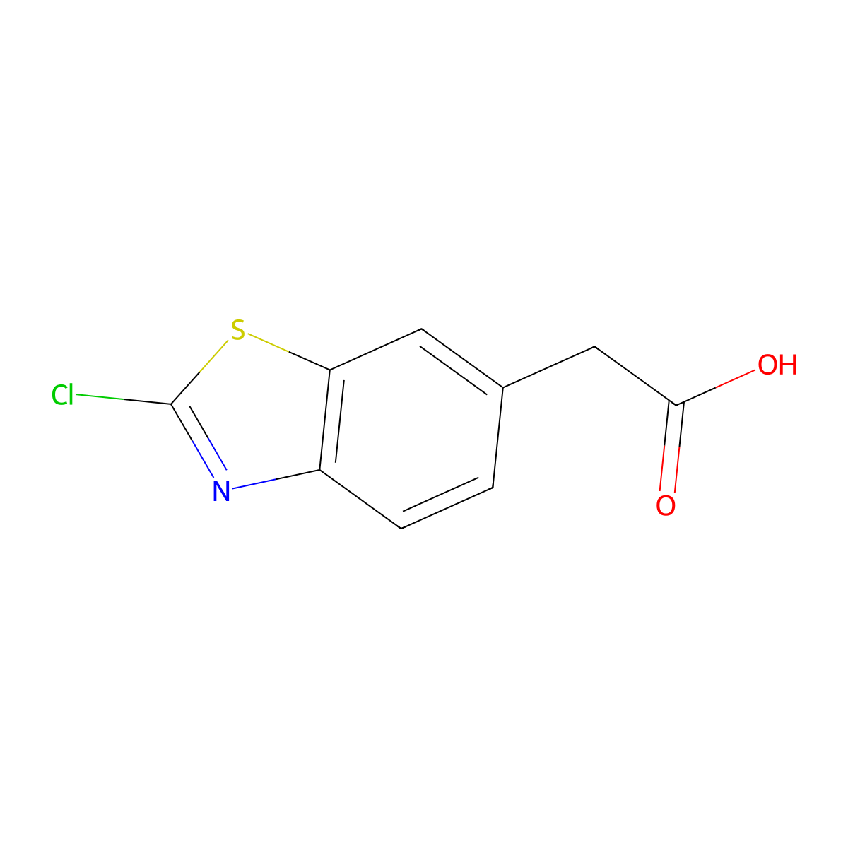 2-(2-Chlorobenzo[d]thiazol-6-yl)acetic acid molecular structure, CAS 152149-00-3