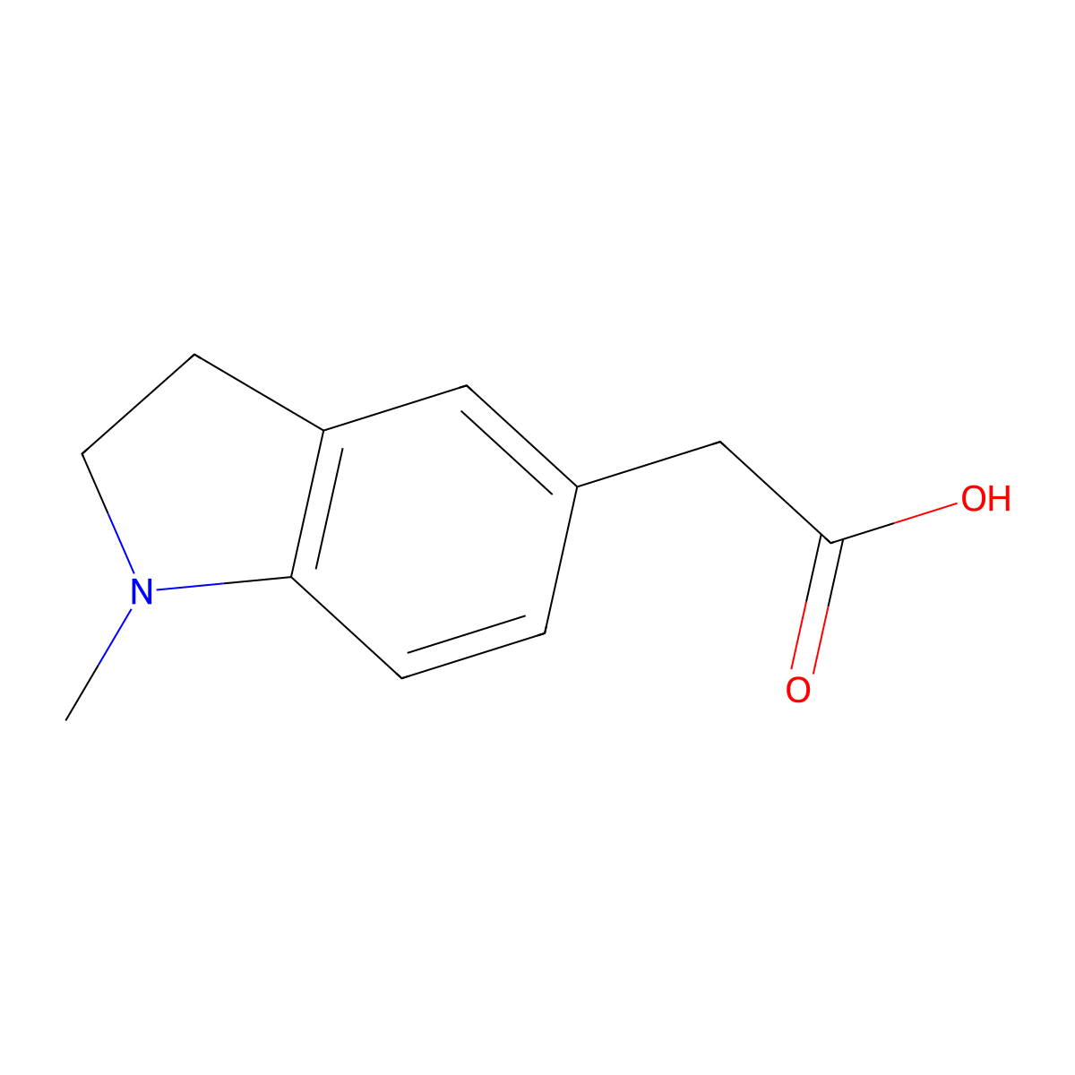 2-(1-methyl-2,3-dihydro-1H-indol-5-yl)acetic acid molecular structure, CAS 152149-35-4