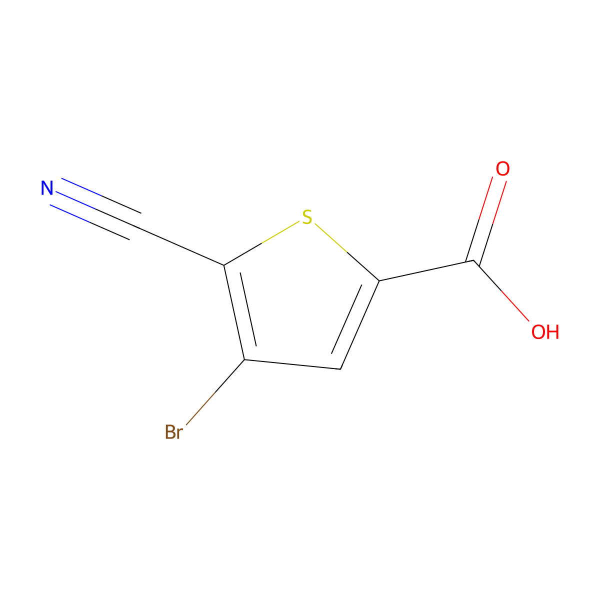 4-Bromo-5-cyanothiophene-2-carboxylic acid molecular structure, CAS 1521491-96-2