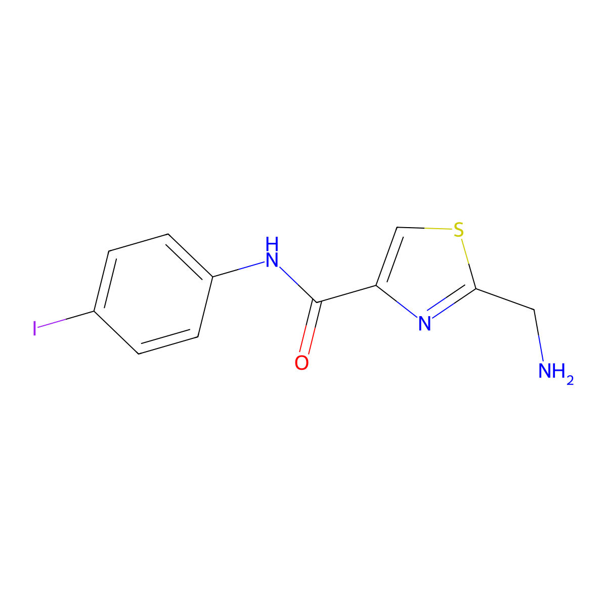 2-(aminomethyl)-N-(4-iodophenyl)-1,3-thiazole-4-carboxamide molecular structure, CAS 1521493-41-3