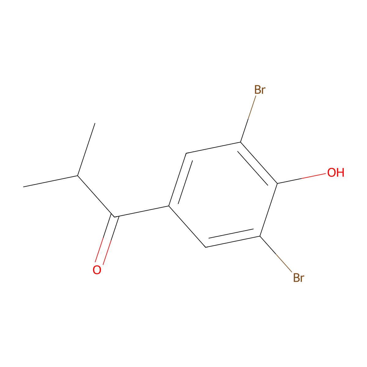 1-(3,5-Dibromo-4-hydroxyphenyl)-2-methylpropan-1-one molecular structure, CAS 1521498-45-2