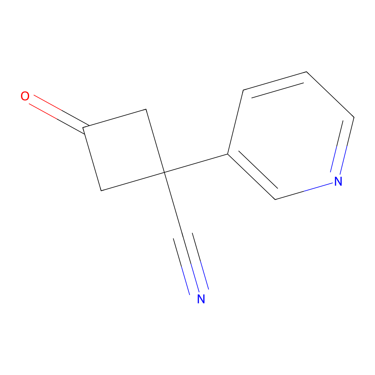 3-Oxo-1-pyridin-3-yl-cyclobutanecarbonitrile molecular structure, CAS 1521498-81-6