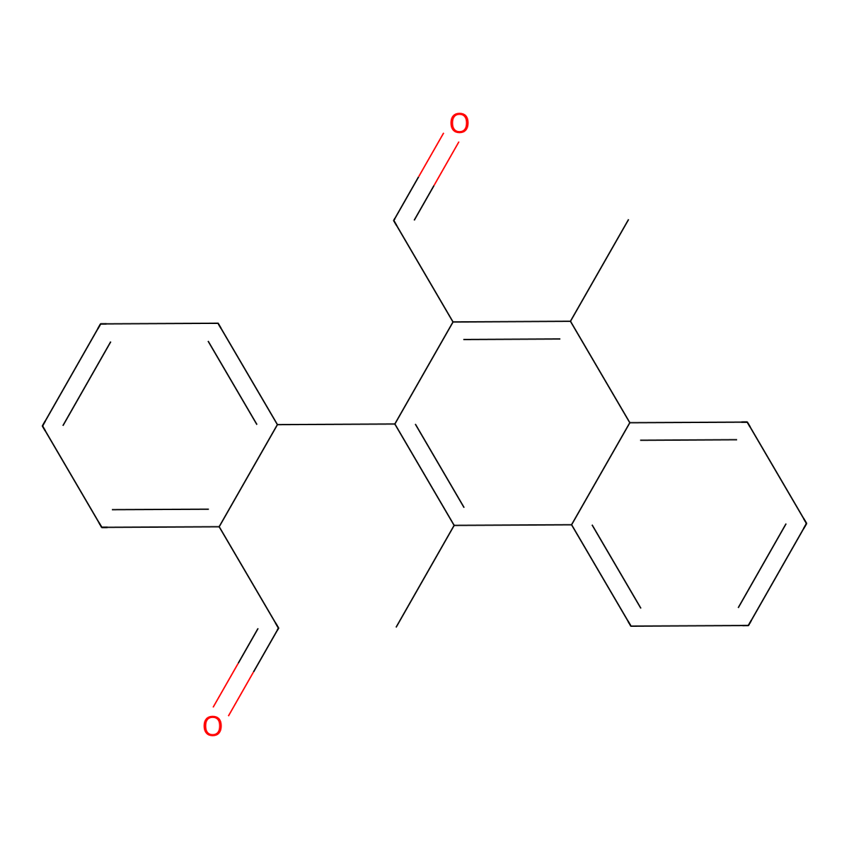 2-Naphthaldehyde, 1,4-dimethyl-3-(o-formylphenyl)- molecular structure, CAS 15215-98-2