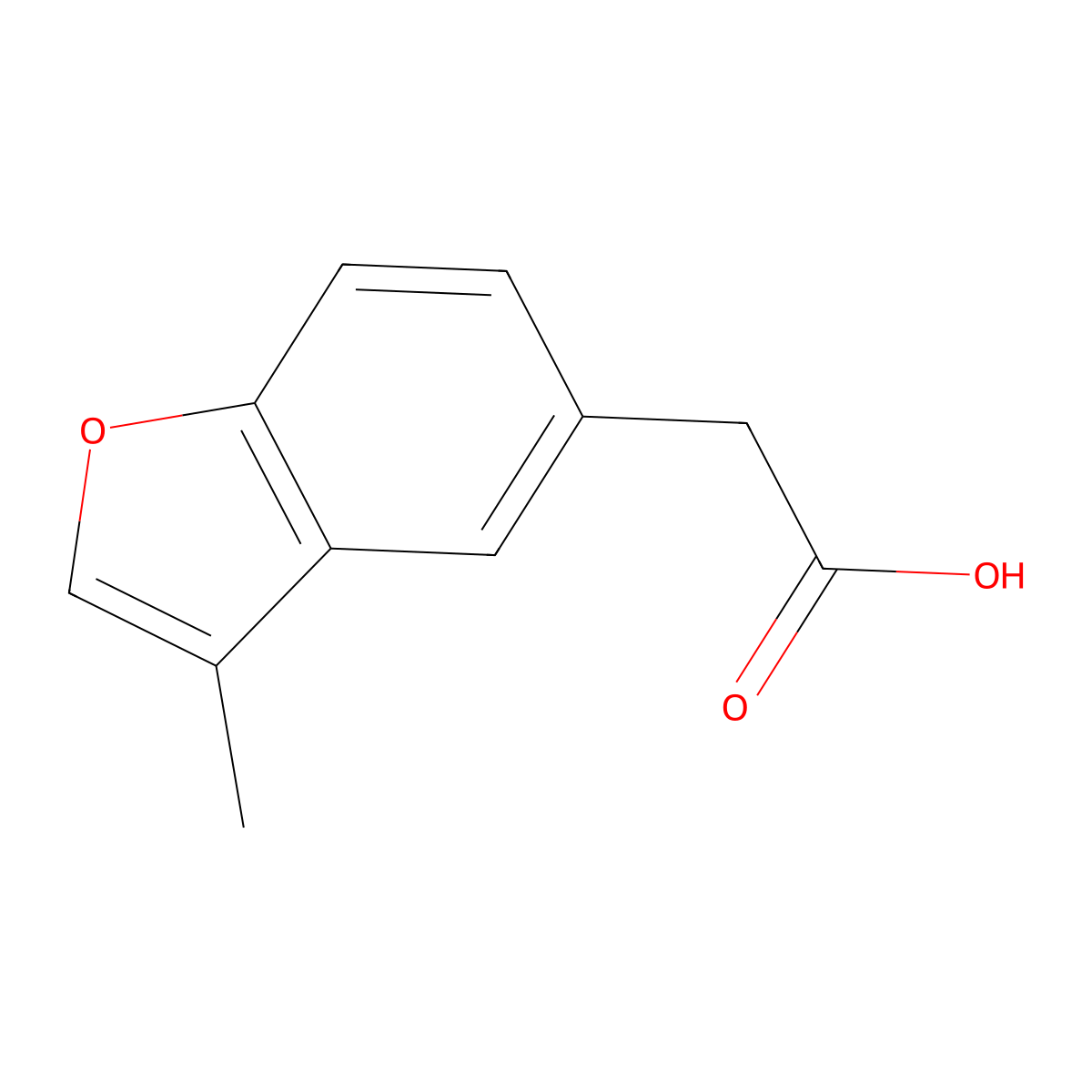2-(3-Methyl-1-benzofuran-5-yl)acetic acid molecular structure, CAS 152150-36-2