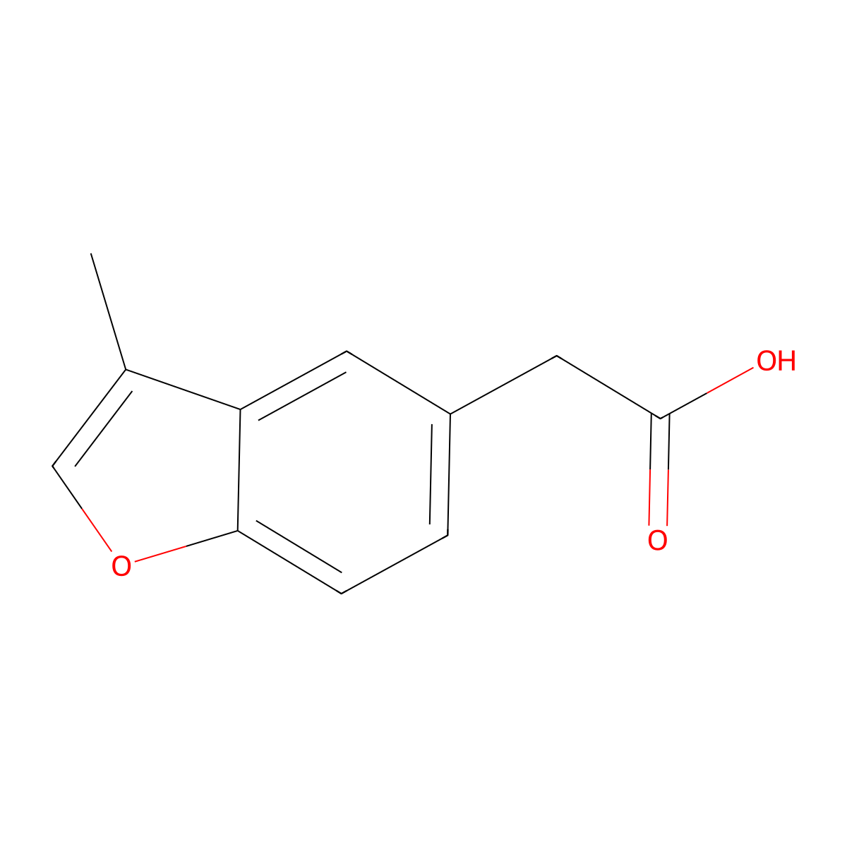 2-(3-Methyl-1-benzofuran-5-yl)acetic acid molecular structure, CAS 152150-36-2