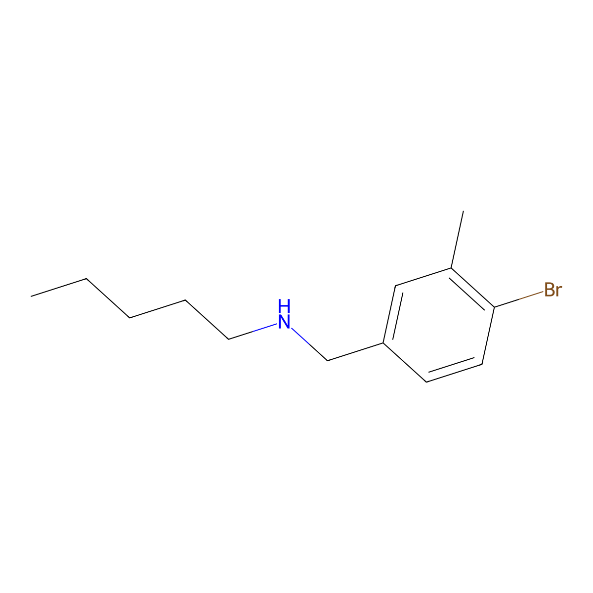 [(4-Bromo-3-methylphenyl)methyl](pentyl)amine molecular structure, CAS 1521500-55-9