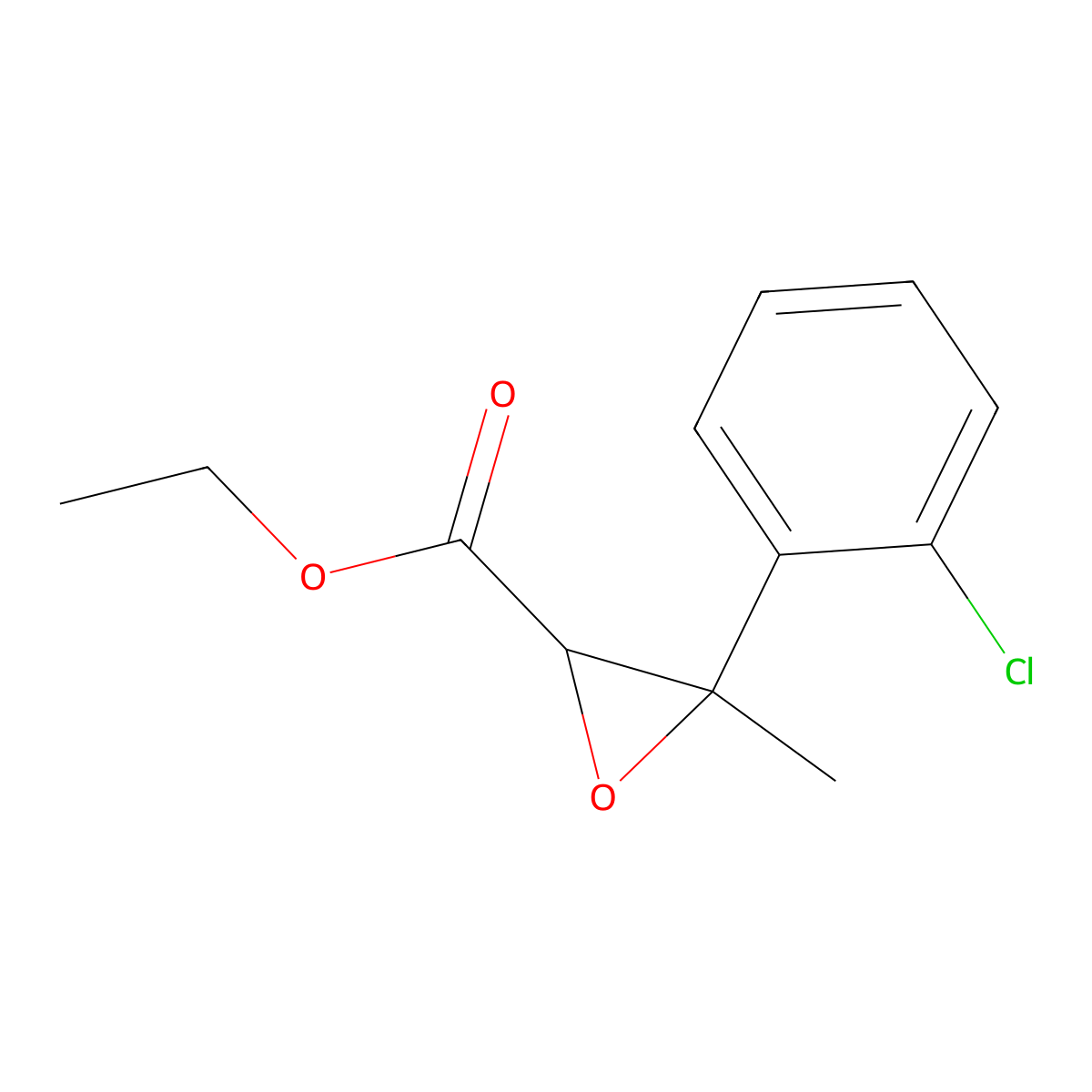 Ethyl 3-(2-chlorophenyl)-3-methyloxirane-2-carboxylate molecular structure, CAS 1521504-03-9