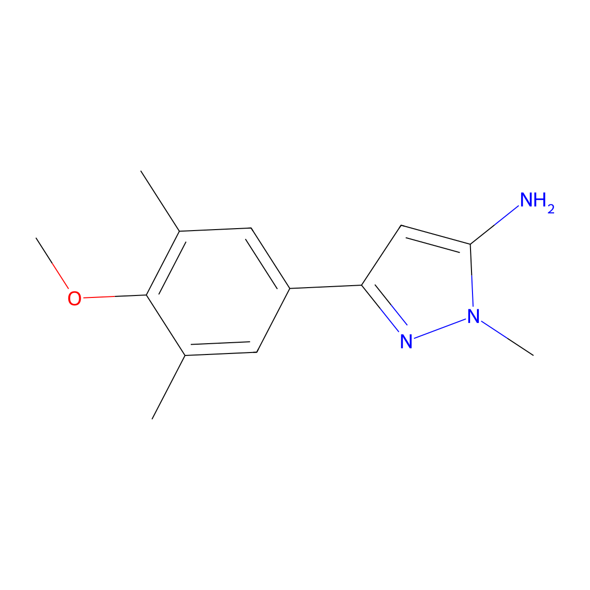3-(4-Methoxy-3,5-dimethylphenyl)-1-methyl-1h-pyrazol-5-amine molecular structure, CAS 1521508-13-3