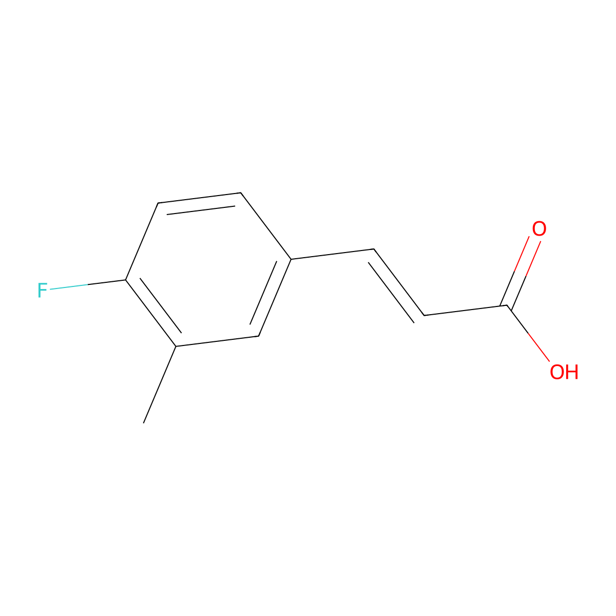 (2E)-3-(4-fluoro-3-methylphenyl)prop-2-enoic acid molecular structure, CAS 152152-18-6