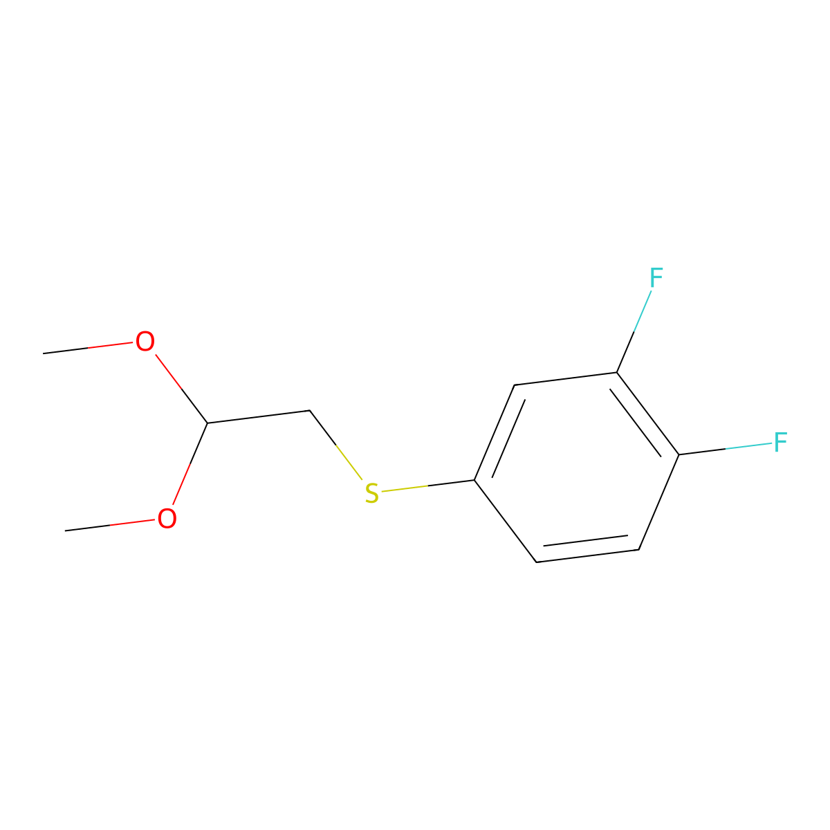 (3,4-Difluorophenyl)(2,2-dimethoxyethyl)sulfane molecular structure, CAS 1521528-35-7