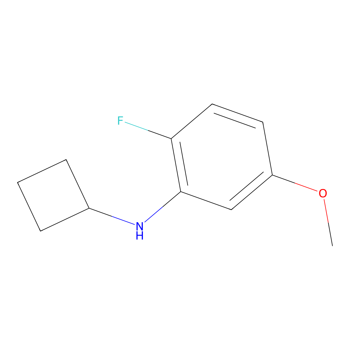 N-cyclobutyl-2-fluoro-5-methoxyaniline molecular structure, CAS 1521540-31-7