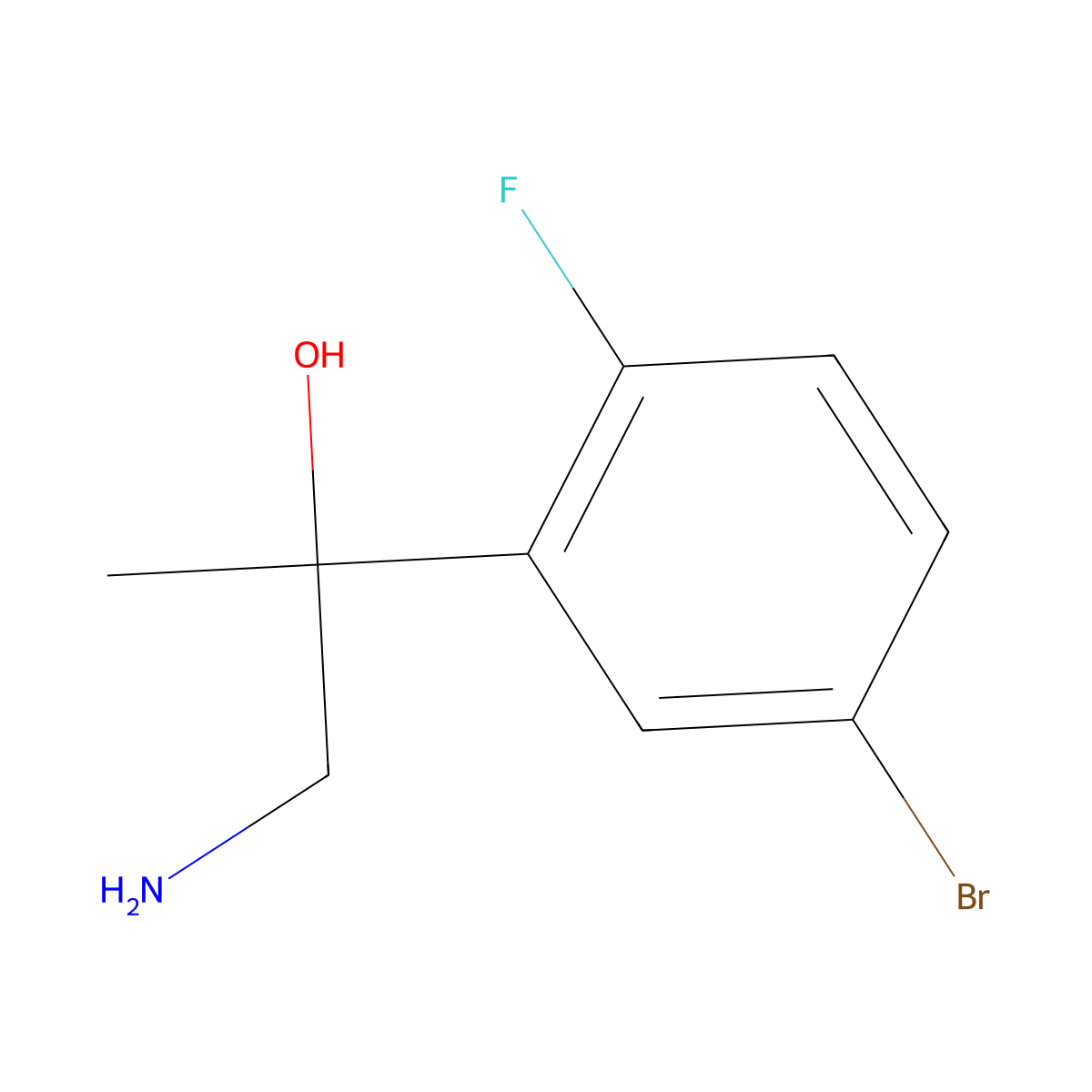1-Amino-2-(5-bromo-2-fluorophenyl)propan-2-ol molecular structure, CAS 1521541-17-2