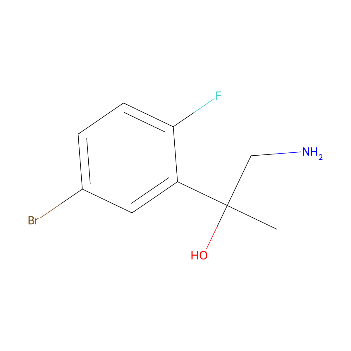 1-Amino-2-(5-bromo-2-fluorophenyl)propan-2-ol molecular structure, CAS 1521541-17-2