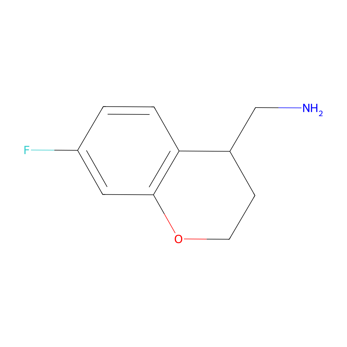 1-(7-fluoro-3,4-dihydro-2H-1-benzopyran-4-yl)methanamine molecular structure, CAS 1521547-29-4
