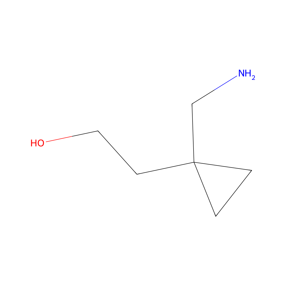 2-[1-(Aminomethyl)cyclopropyl]ethan-1-ol molecular structure, CAS 1521554-42-6
