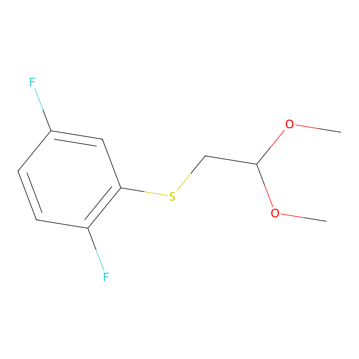 (2,5-Difluorophenyl)(2,2-dimethoxyethyl)sulfane molecular structure, CAS 1521564-72-6