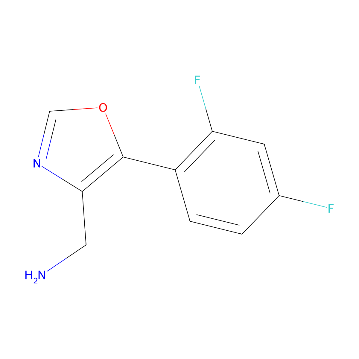 (5-(2,4-Difluorophenyl)oxazol-4-yl)methanamine molecular structure, CAS 1521565-01-4