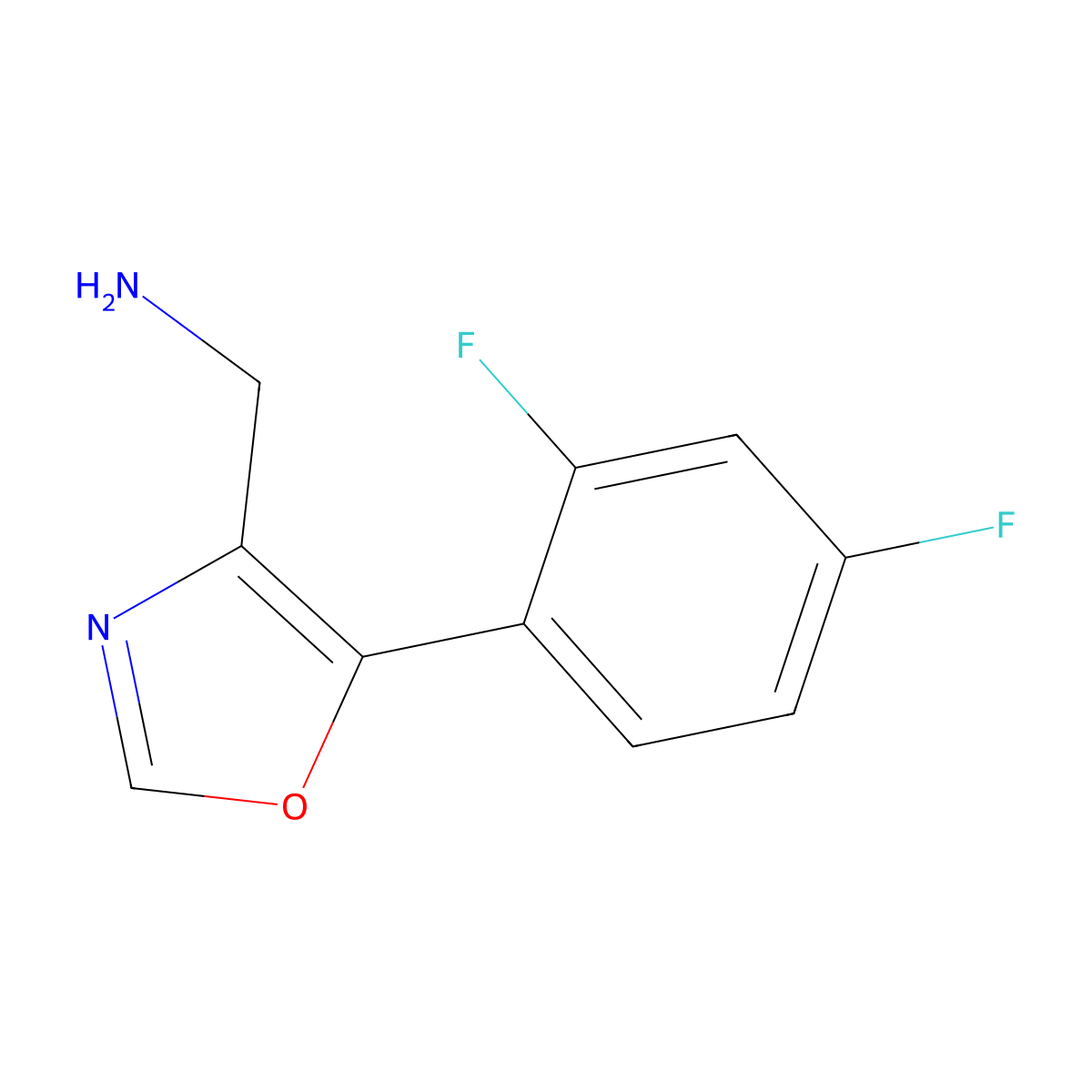 (5-(2,4-Difluorophenyl)oxazol-4-yl)methanamine molecular structure, CAS 1521565-01-4