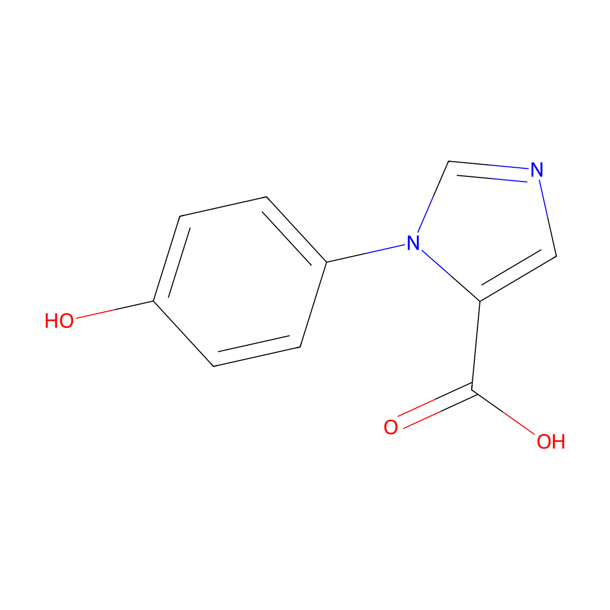 1-(4-hydroxyphenyl)-1H-imidazole-5-carboxylic acid molecular structure, CAS 1521569-79-8