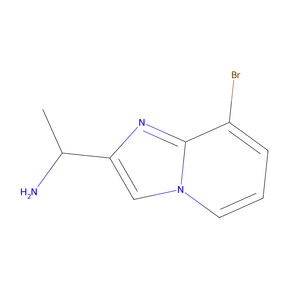 1-{8-Bromoimidazo[1,2-a]pyridin-2-yl}ethan-1-amine molecular structure, CAS 1521580-12-0