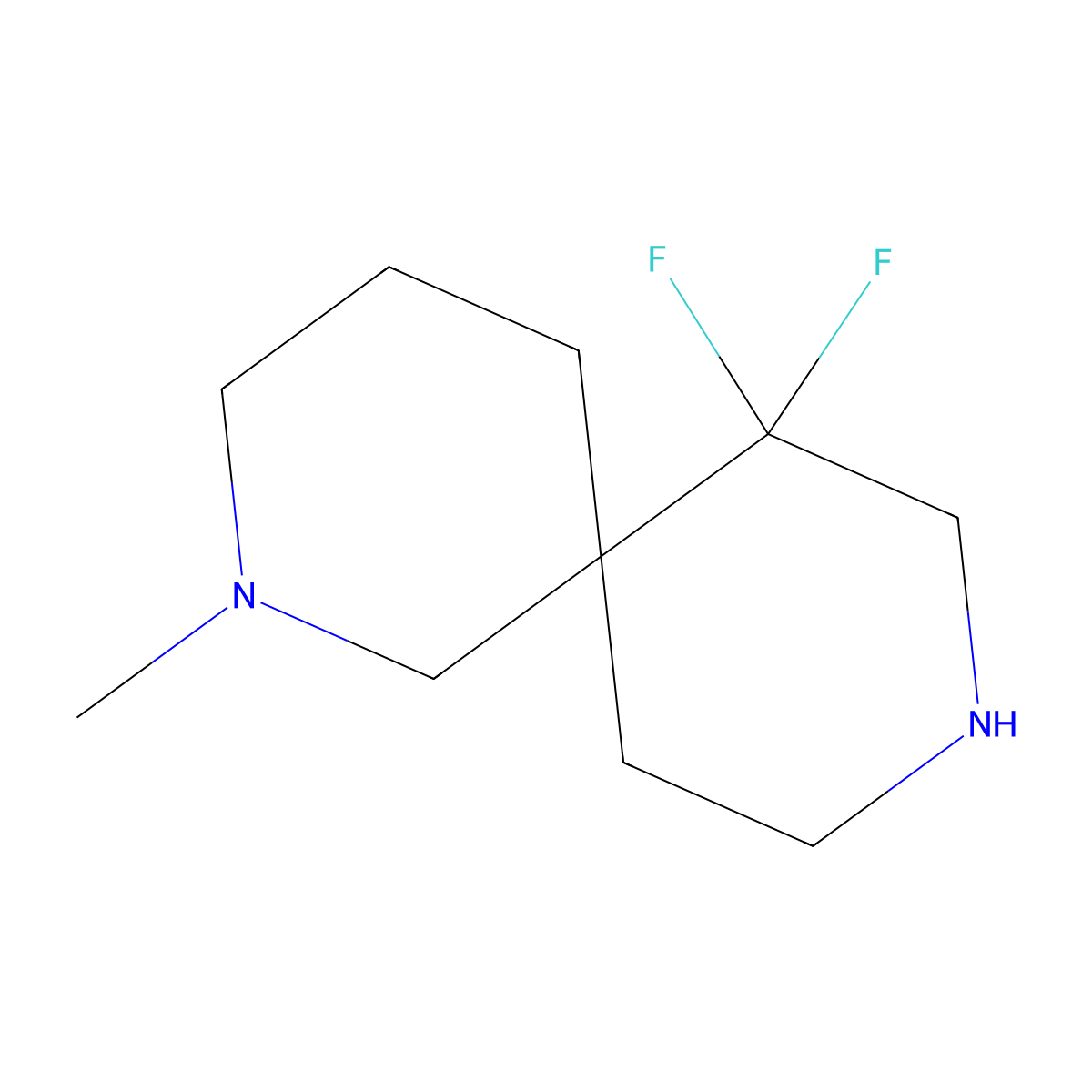11,11-Difluoro-2-methyl-2,9-diazaspiro[5.5]undecane molecular structure, CAS 1521588-97-5