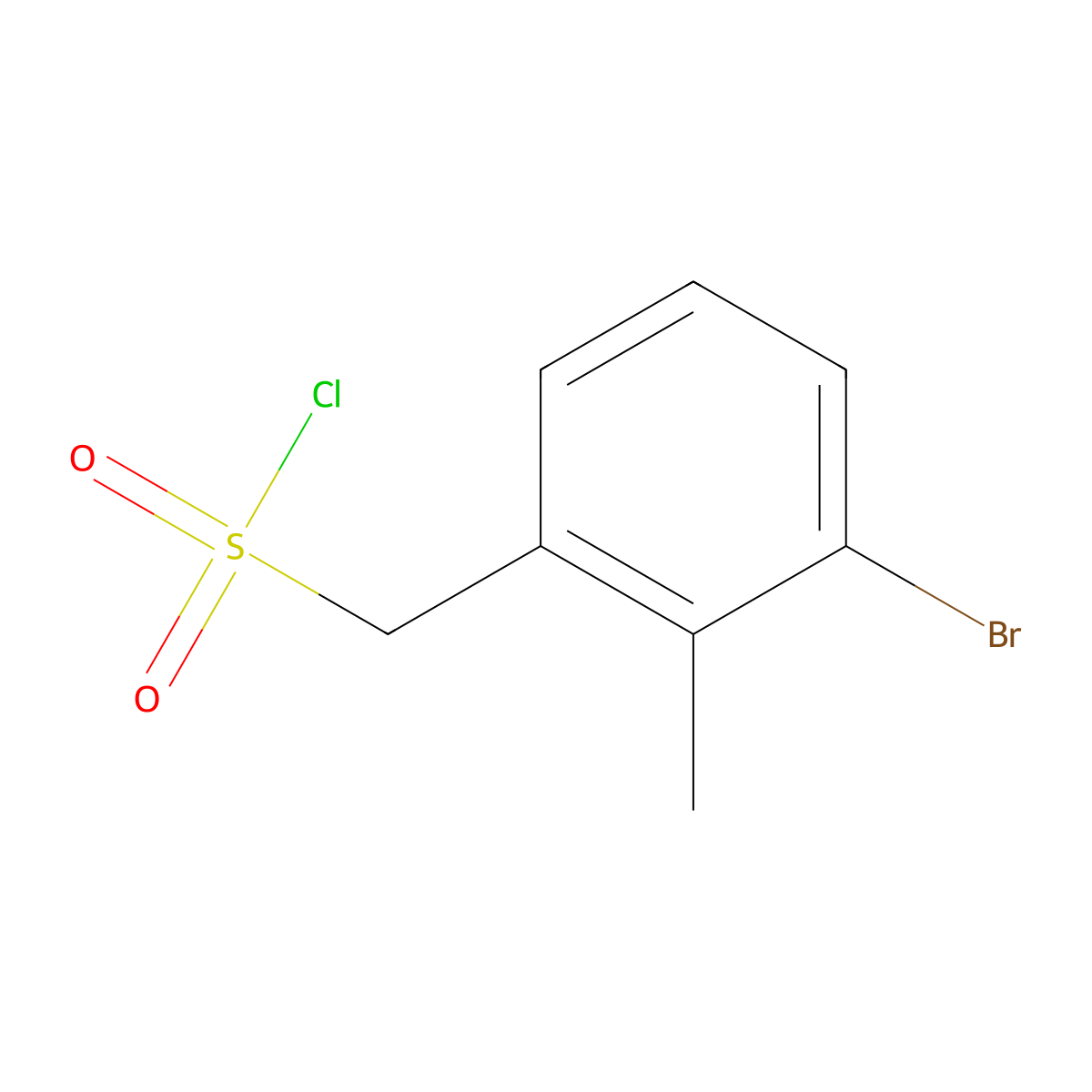 (3-Bromo-2-methylphenyl)methanesulfonyl chloride molecular structure, CAS 1521597-53-4