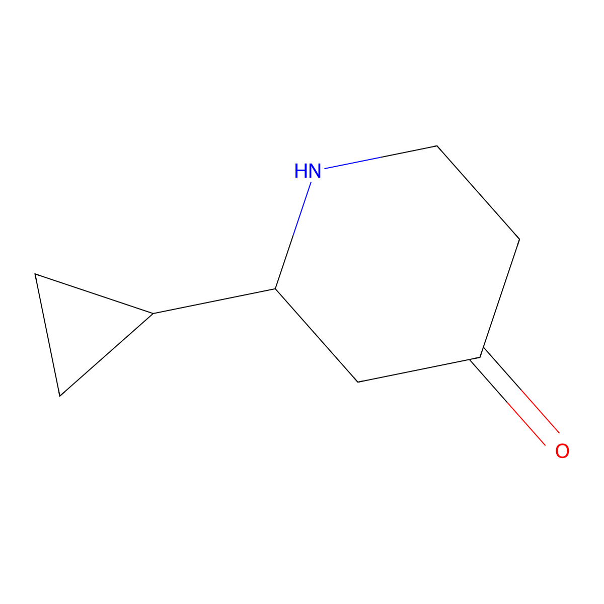 2-Cyclopropylpiperidin-4-one molecular structure, CAS 1521598-14-0