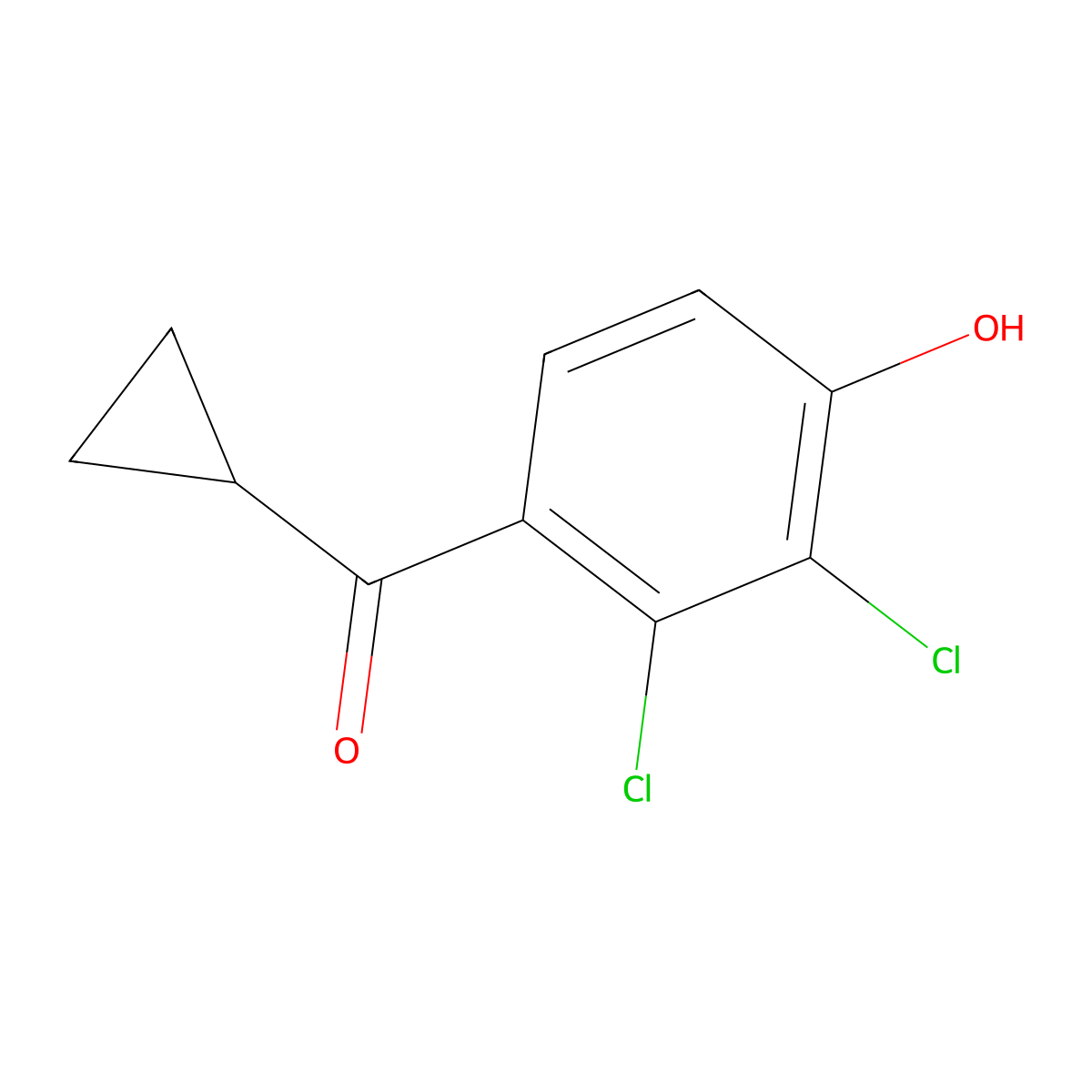 2,3-Dichloro-4-cyclopropanecarbonylphenol molecular structure, CAS 1521598-88-8