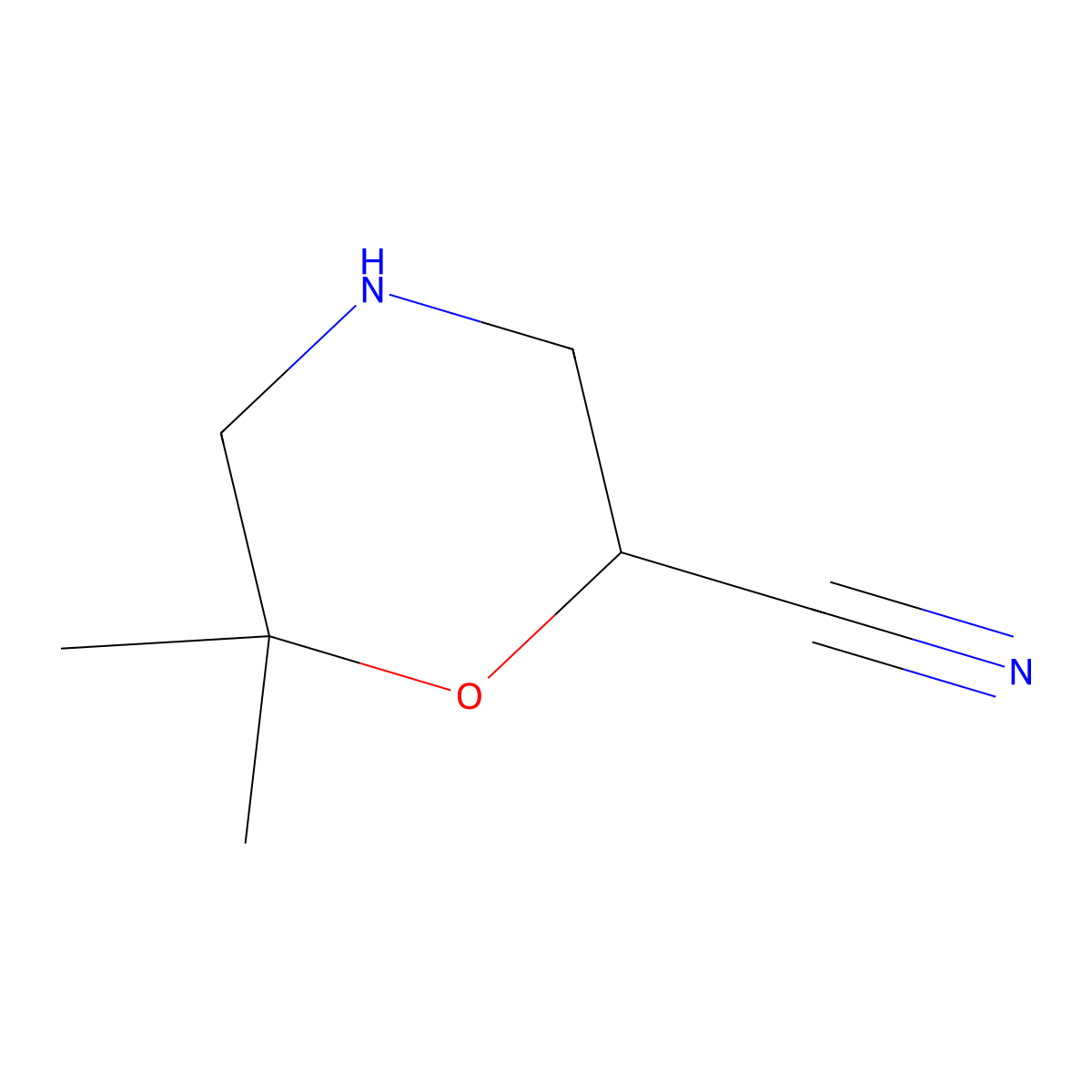 6,6-Dimethylmorpholine-2-carbonitrile molecular structure, CAS 1521606-92-7