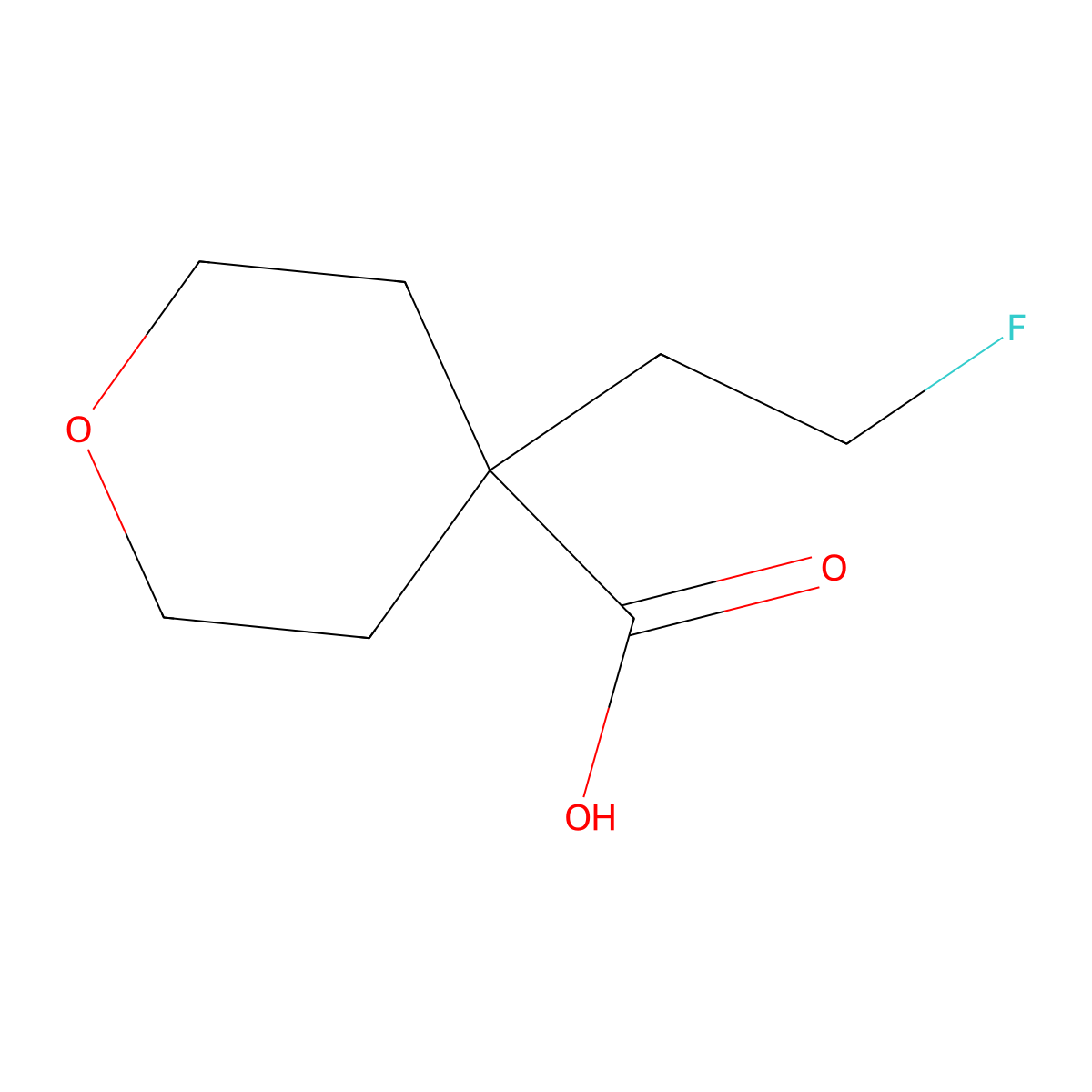 4-(2-Fluoroethyl)oxane-4-carboxylic acid molecular structure, CAS 1521610-61-6