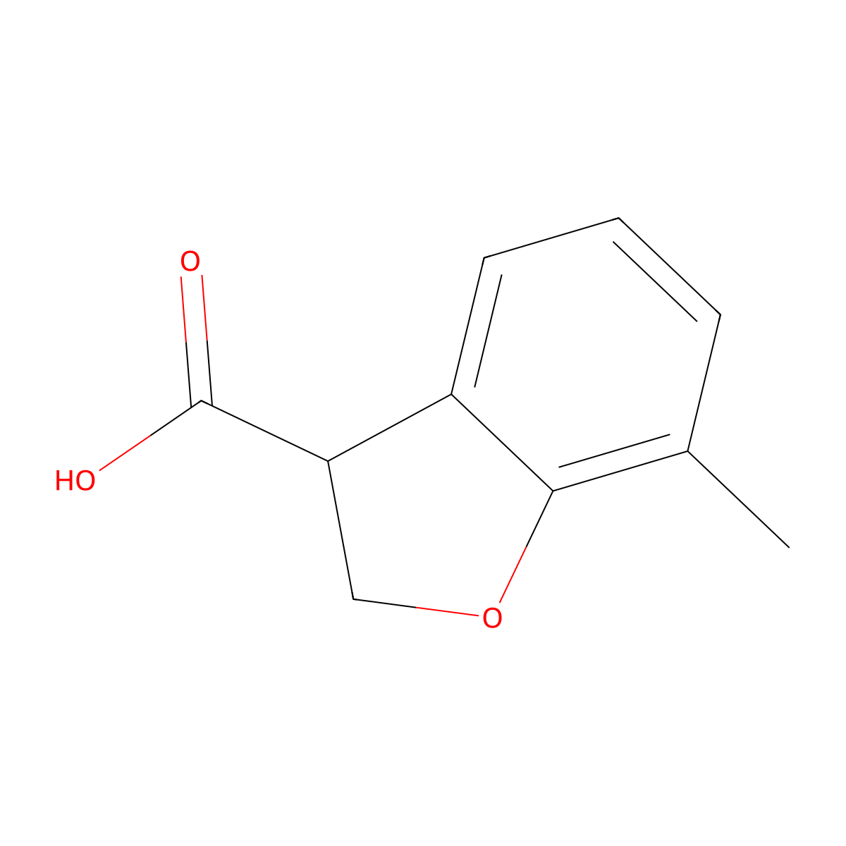 7-Methyl-2,3-dihydro-1-benzofuran-3-carboxylic acid molecular structure, CAS 1521611-07-3