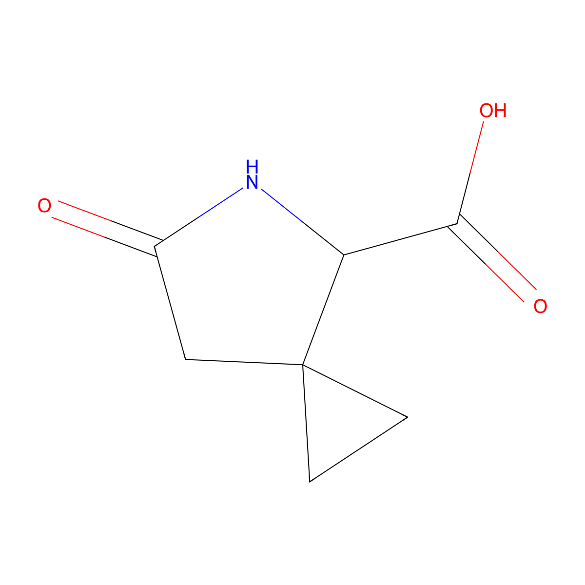 6-Oxo-5-azaspiro[2.4]heptane-4-carboxylic acid molecular structure, CAS 1521611-43-7