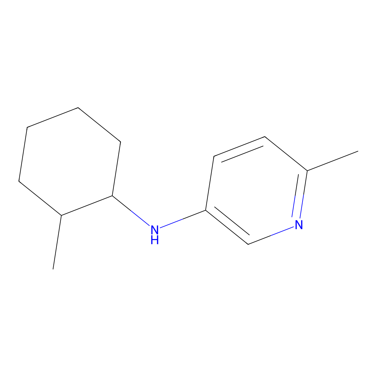 6-Methyl-N-(2-methylcyclohexyl)pyridin-3-amine molecular structure, CAS 1521633-83-9