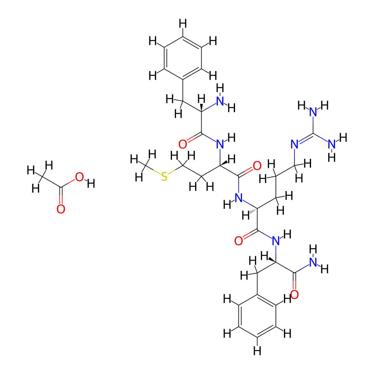 Phe-Met-Arg-Phe, amide acetate molecular structure, CAS 152165-14-5