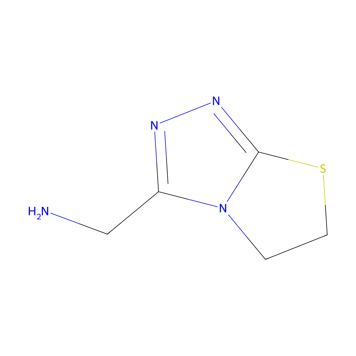1-{5H,6H-[1,2,4]triazolo[3,4-b][1,3]thiazol-3-yl}methanamine molecular structure, CAS 1521670-31-4