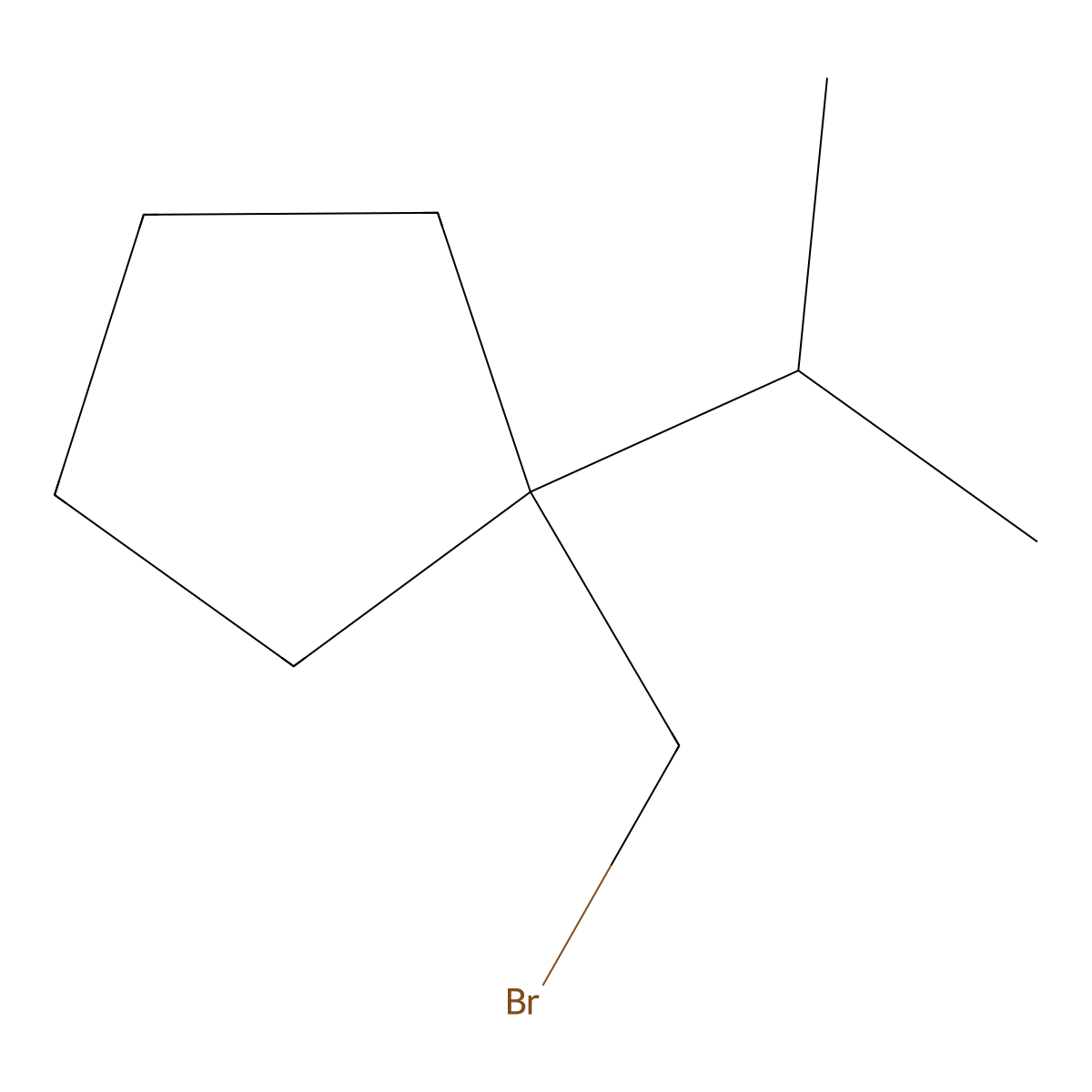 1-(Bromomethyl)-1-(propan-2-yl)cyclopentane molecular structure, CAS 1521671-26-0