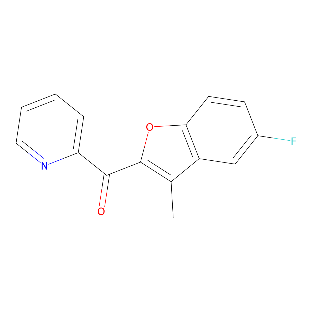 (5-Fluoro-3-methylbenzofuran-2-yl)(pyridin-2-yl)methanone molecular structure, CAS 1521680-55-6