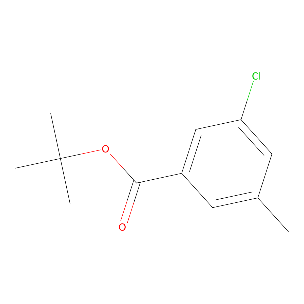 Tert-butyl 3-chloro-5-methylbenzoate molecular structure, CAS 1521688-20-9