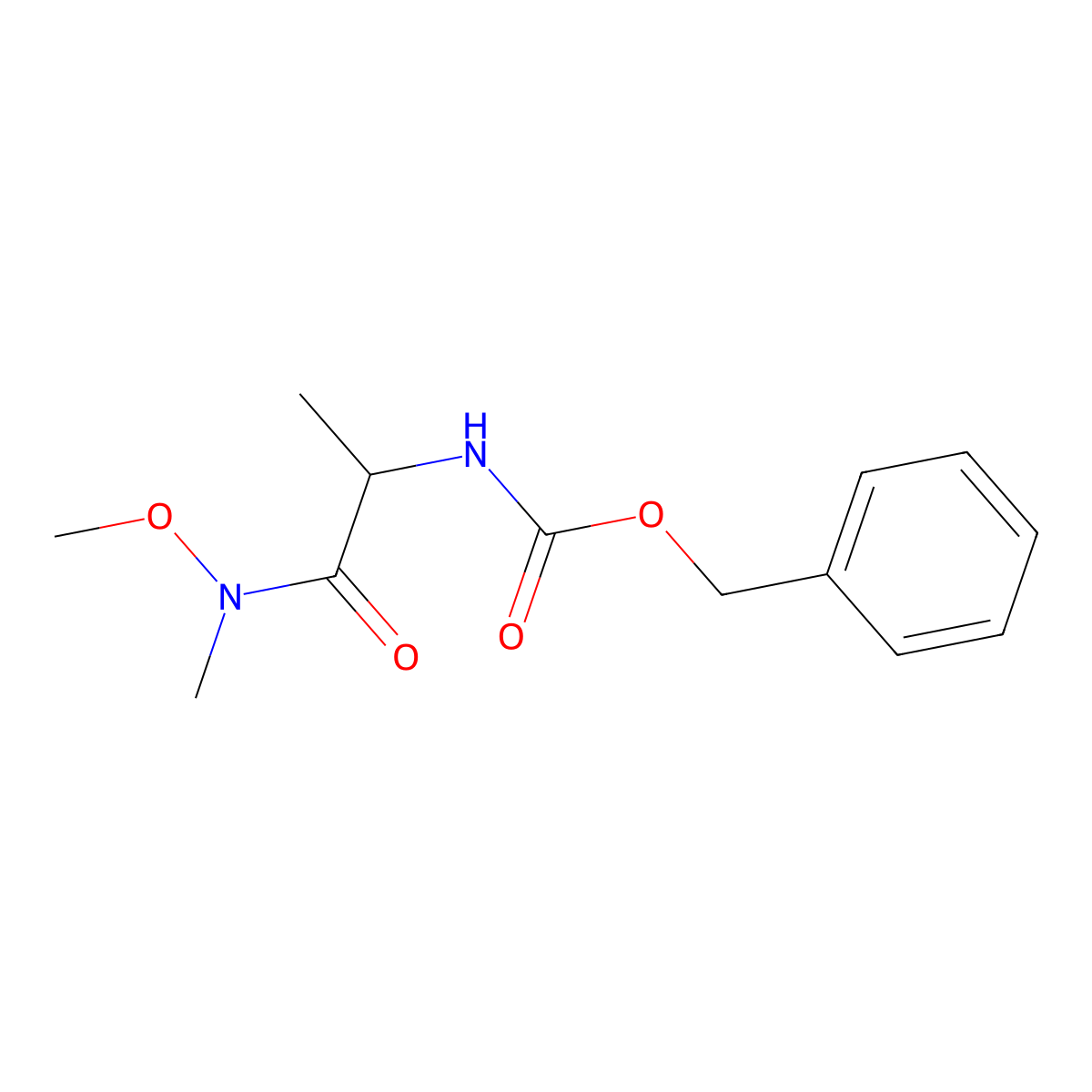 benzyl N-[(1R)-1-[methoxy(methyl)carbamoyl]ethyl]carbamate molecular structure, CAS 152169-60-3