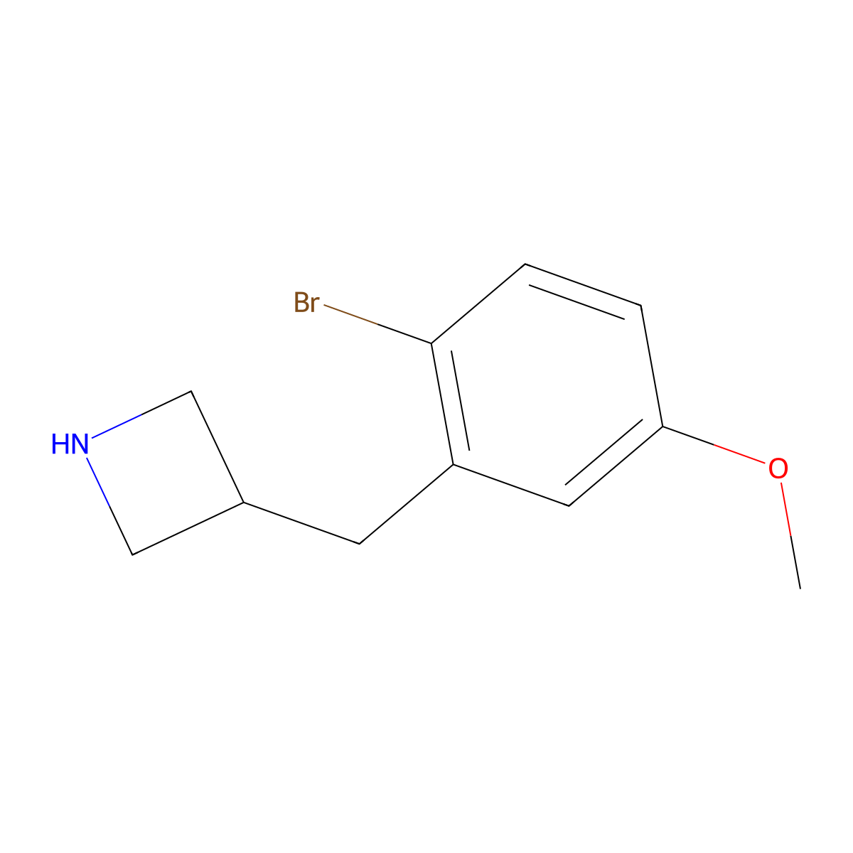 3-(2-Bromo-5-methoxybenzyl)azetidine molecular structure, CAS 1521690-96-9