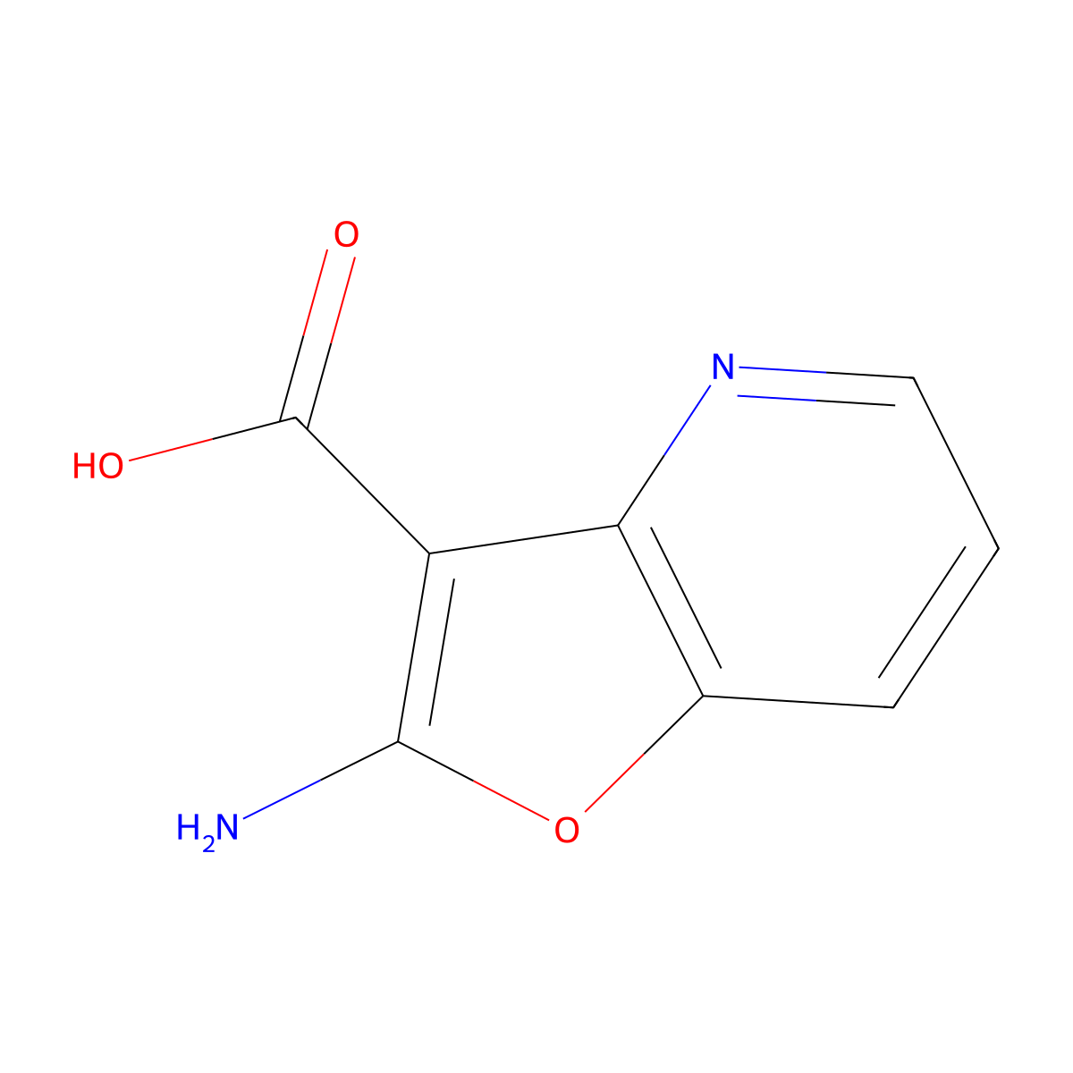 2-Aminofuro[3,2-b]pyridine-3-carboxylic acid molecular structure, CAS 1521691-29-1